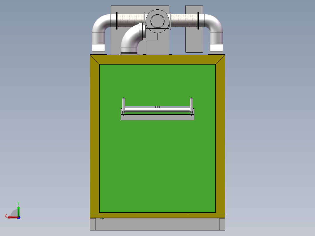 芯材预热烤箱（sw18可编辑+cad）后视图
