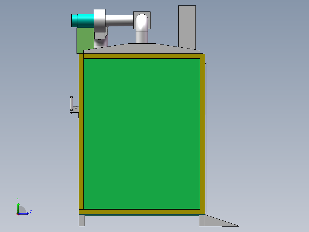 芯材预热烤箱（sw18可编辑+cad）左视图