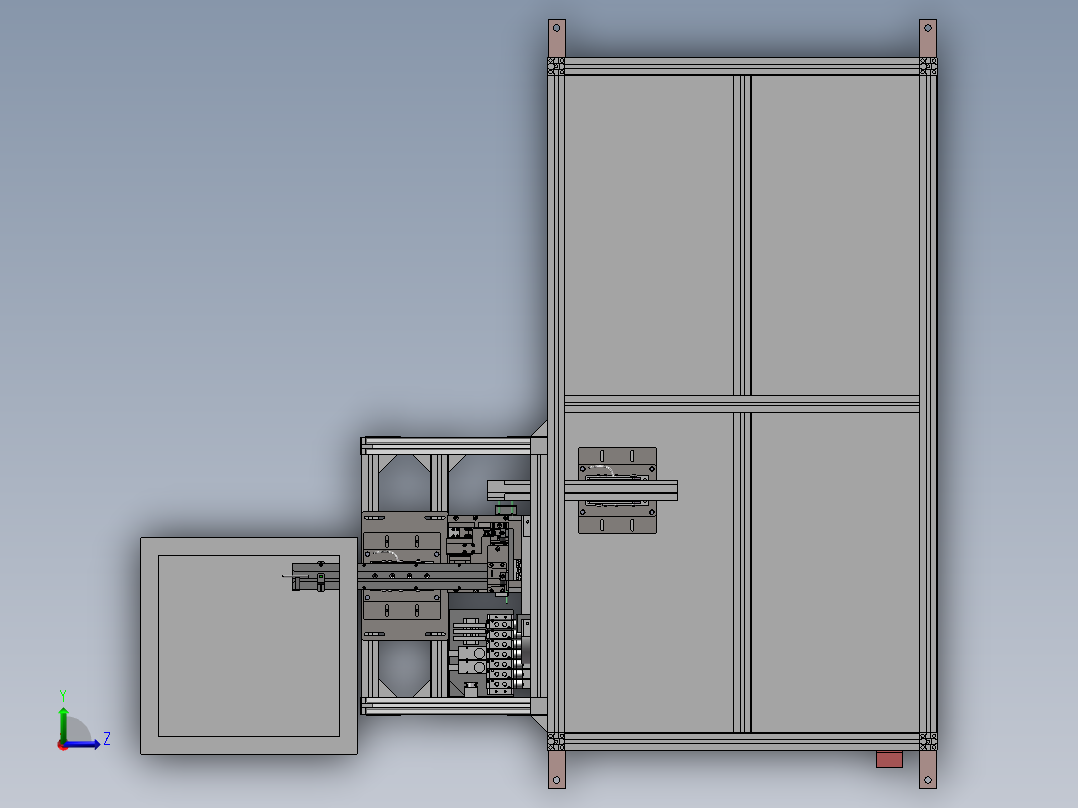 插针机改造（sw18可编辑+工程图+bom）左视图