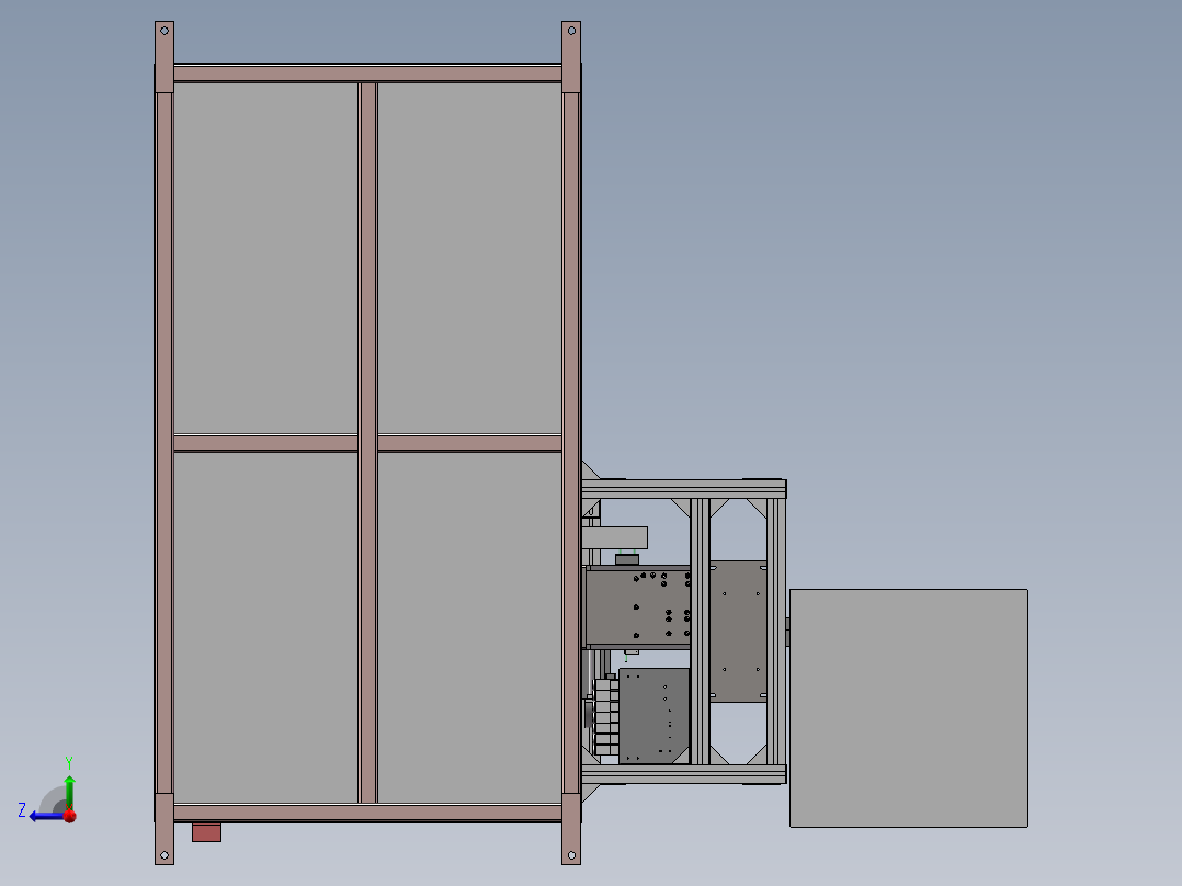 插针机改造（sw18可编辑+工程图+bom）右视图