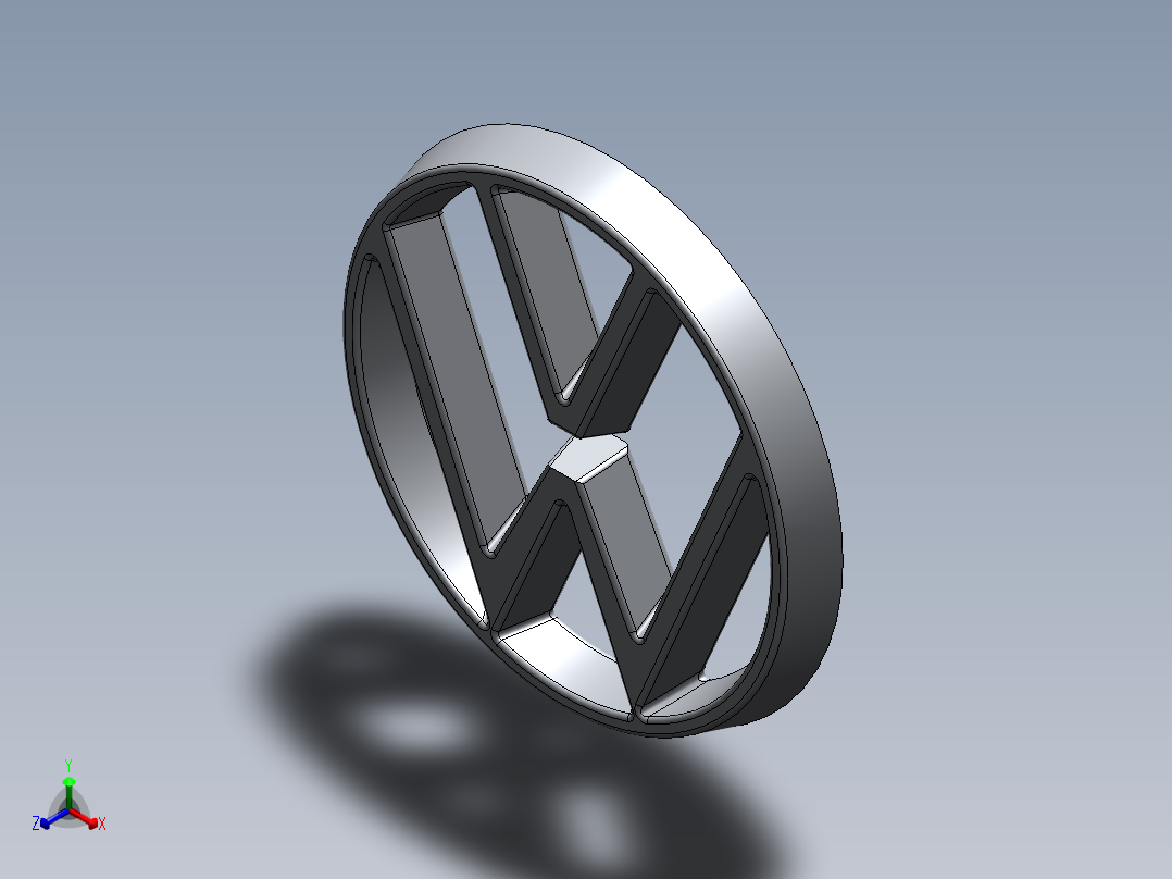 大众车标正等轴测图