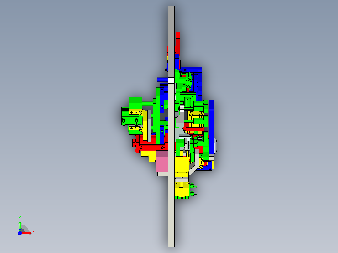 梁体组件的焊接工装夹具前视图
