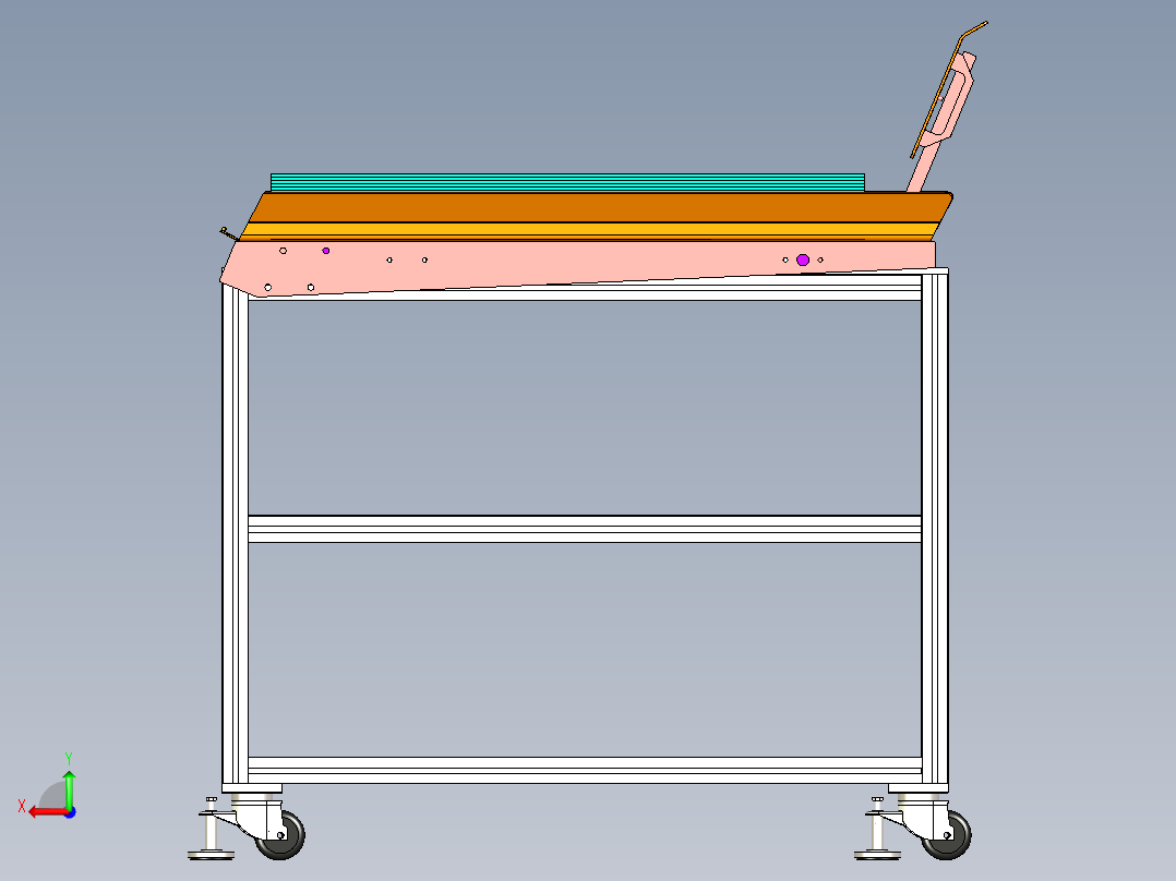 纸板送料调节机构后视图