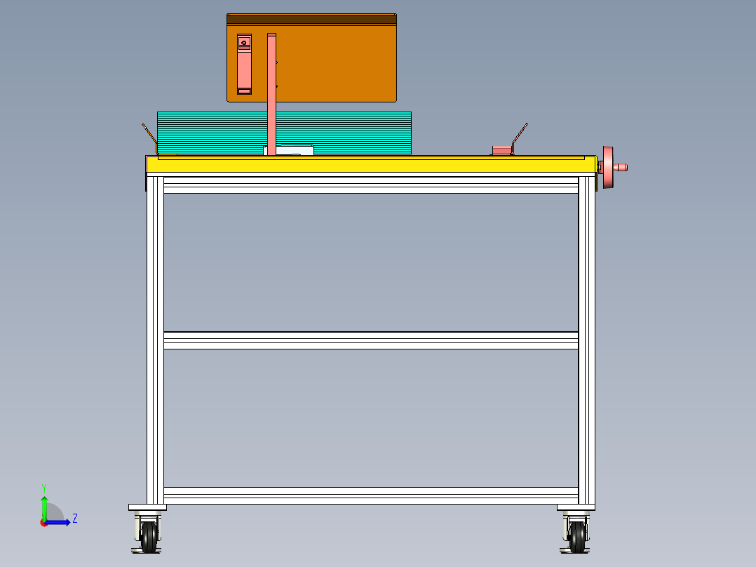 纸板送料调节机构左视图