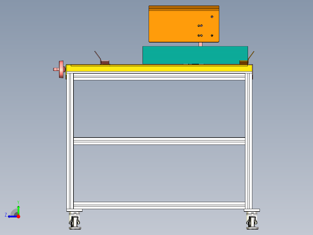 纸板送料调节机构右视图