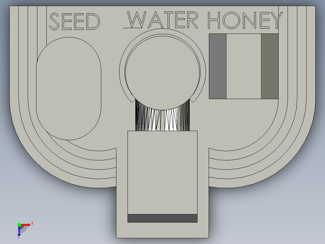 蚂蚁喂食器种子水蜂蜜俯视图