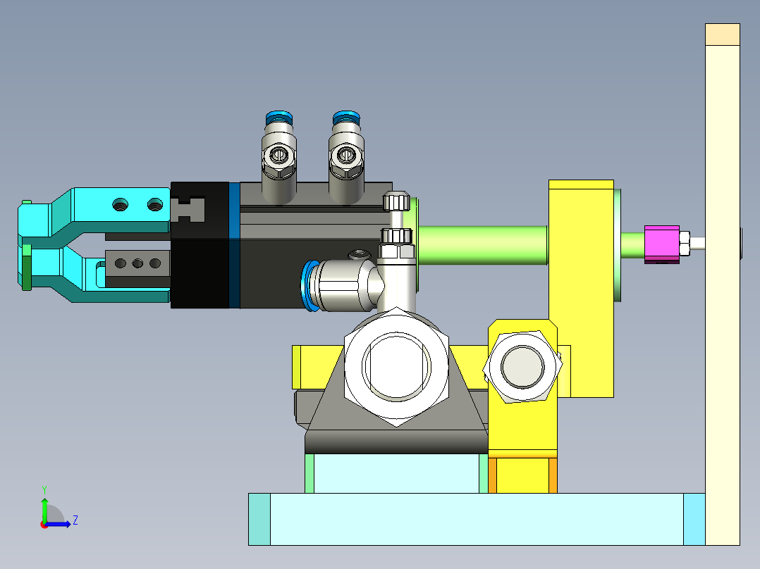 翻转夹手组装左视图