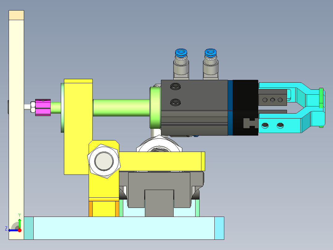 翻转夹手组装右视图
