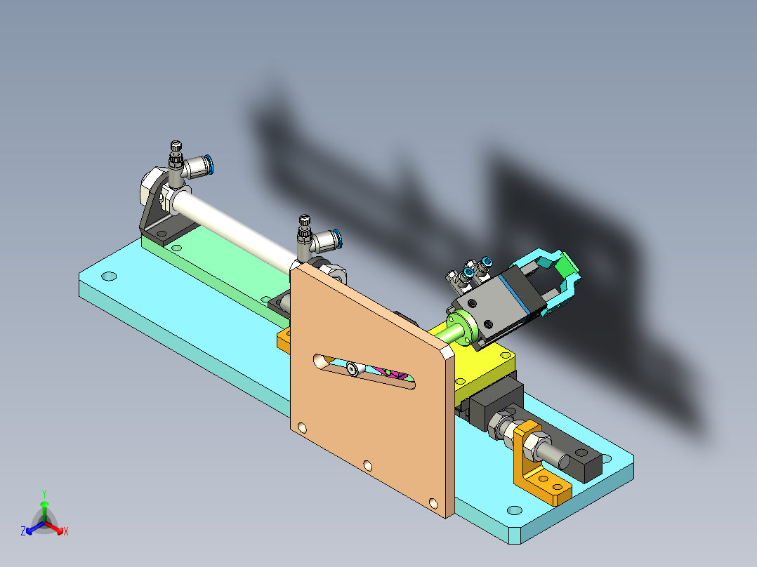 翻转夹手组装正等轴测图