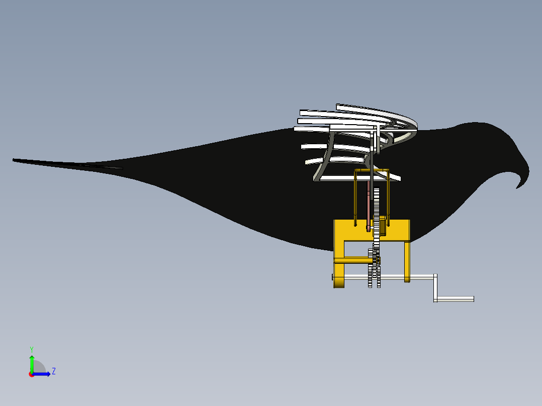B2004165-模拟鸟机构仿生鸟左视图