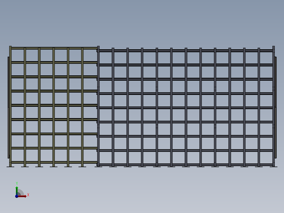 原料储存架前视图