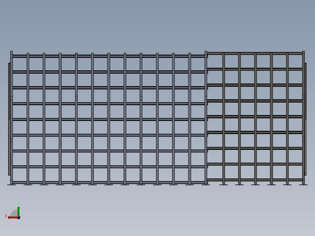 原料储存架后视图