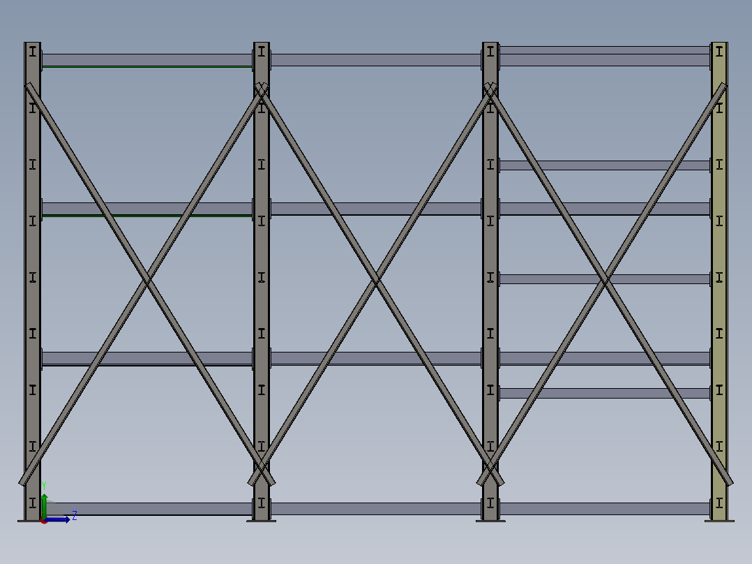 原料储存架左视图