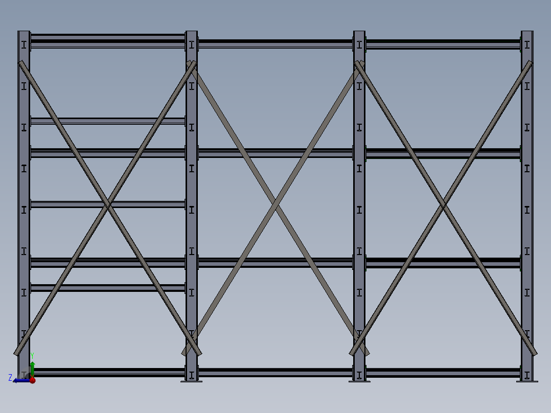 原料储存架右视图