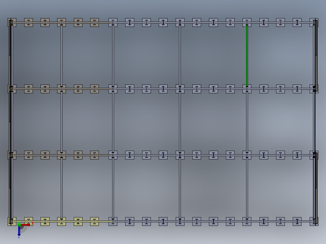 原料储存架俯视图