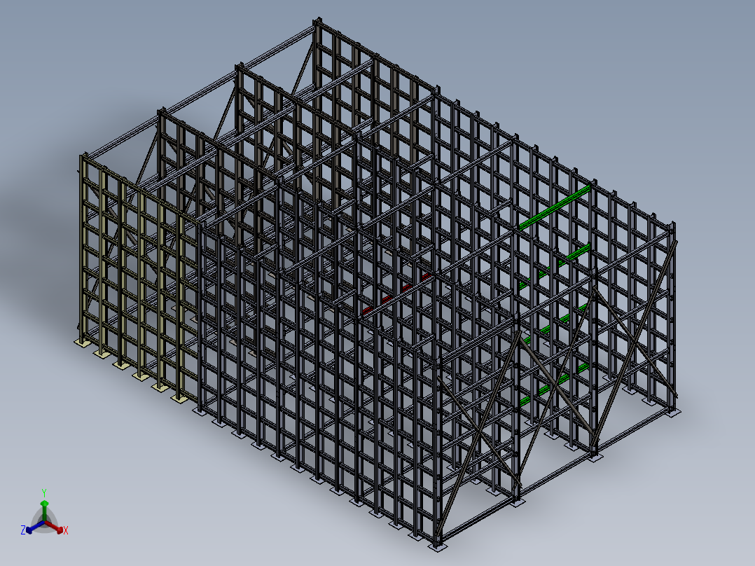 原料储存架正等轴测图