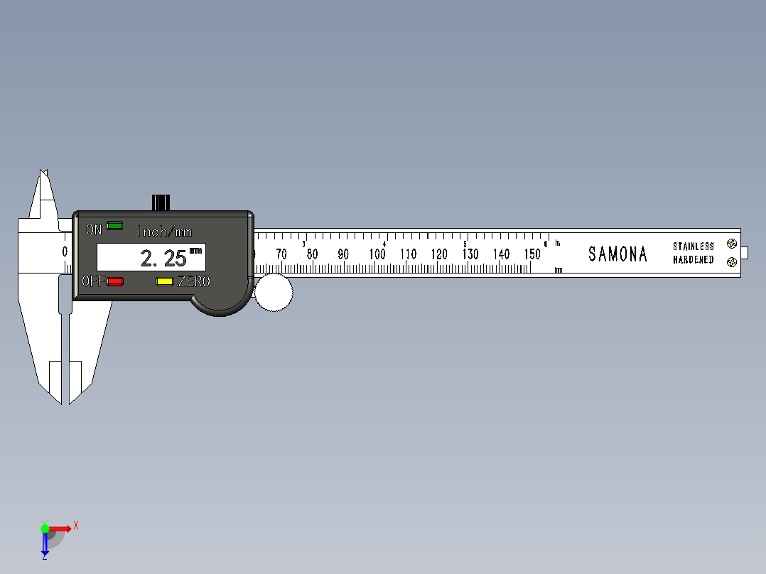 游标卡尺模型俯视图