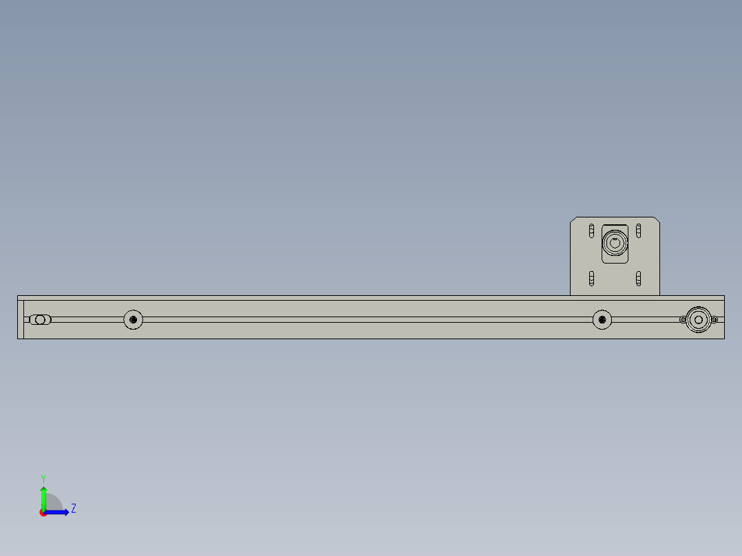 贴胶U5下轨道左视图
