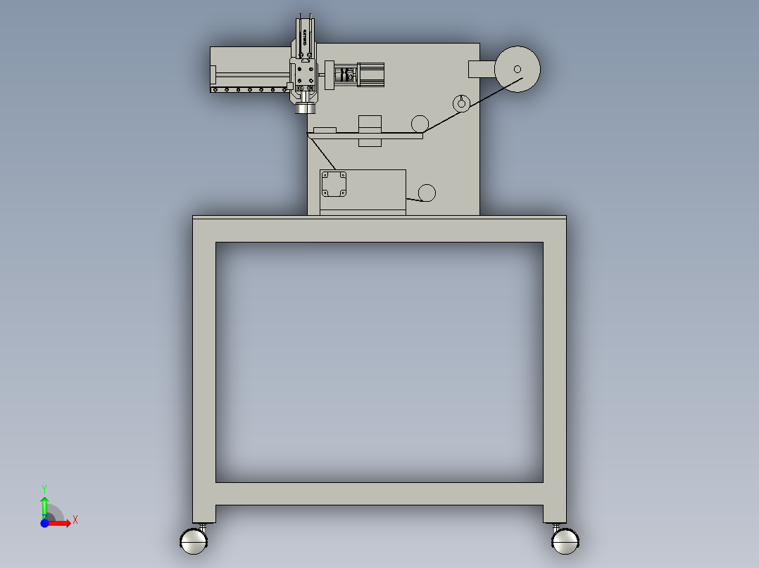 自动分类的贴标设备前视图