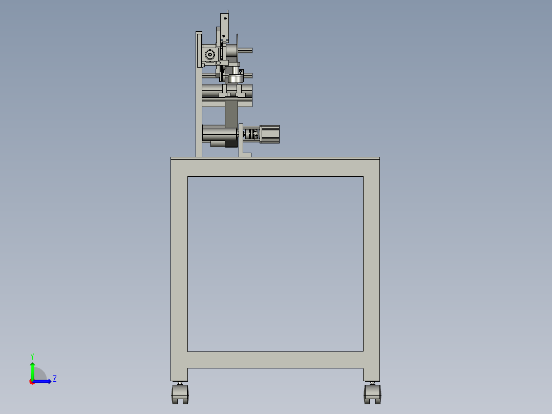 自动分类的贴标设备左视图
