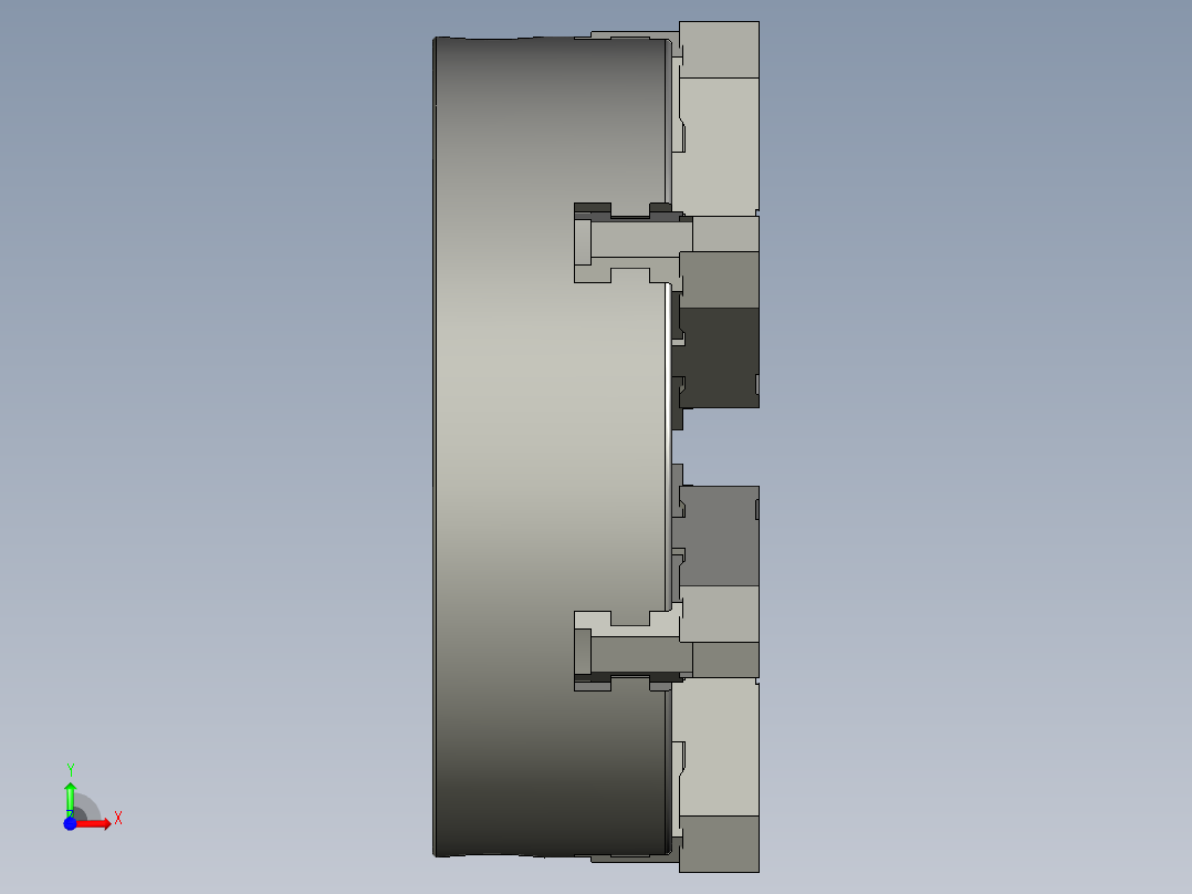 六爪圆卡盘前视图