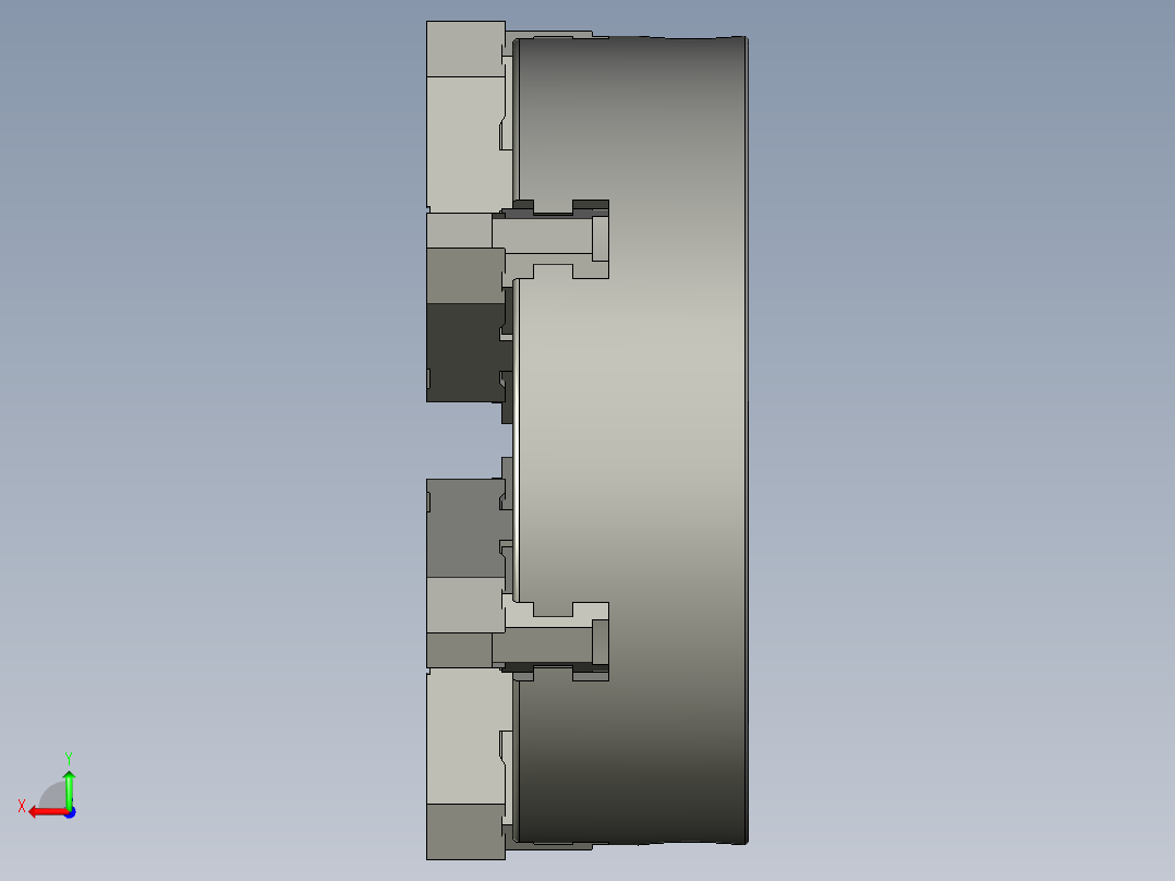 六爪圆卡盘后视图