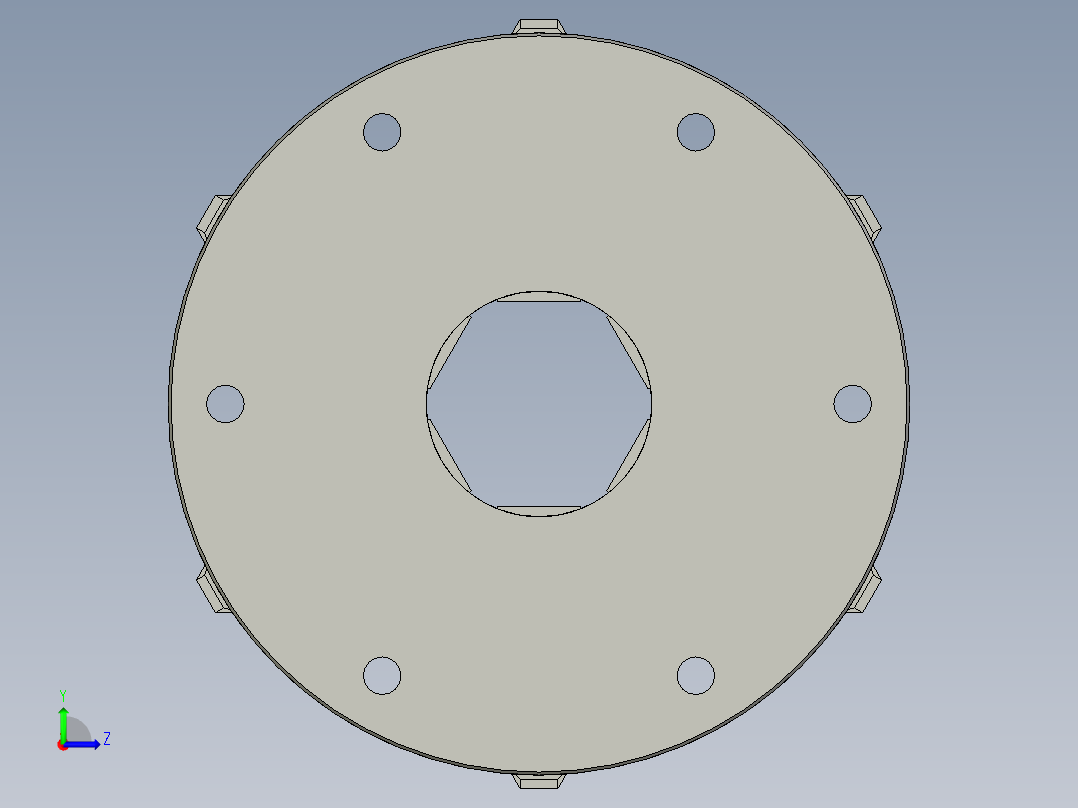 六爪圆卡盘左视图
