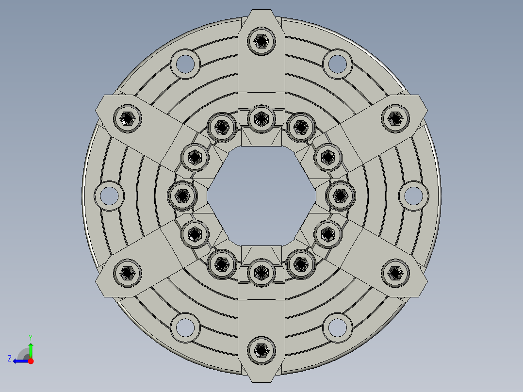 六爪圆卡盘右视图