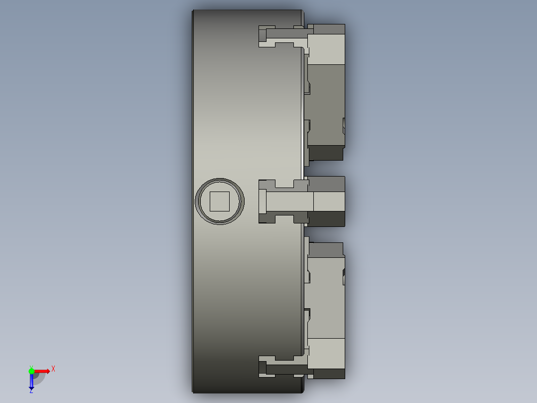 六爪圆卡盘俯视图