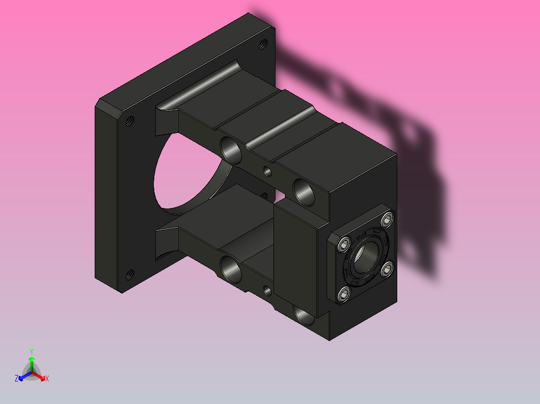 JST20系列电机安装座JST20-130B正等轴测图