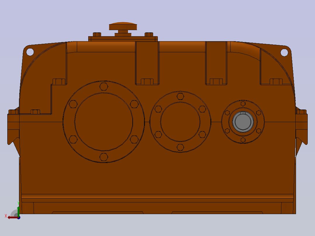 两级圆柱齿轮减速机[ZLY160-20-Ⅰ]后视图