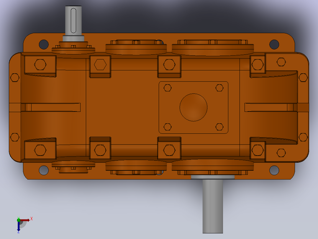 两级圆柱齿轮减速机[ZLY160-20-Ⅰ]俯视图