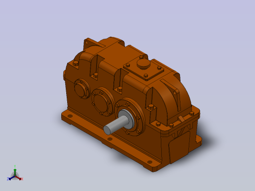 两级圆柱齿轮减速机[ZLY160-20-Ⅰ]正等轴测缩略图