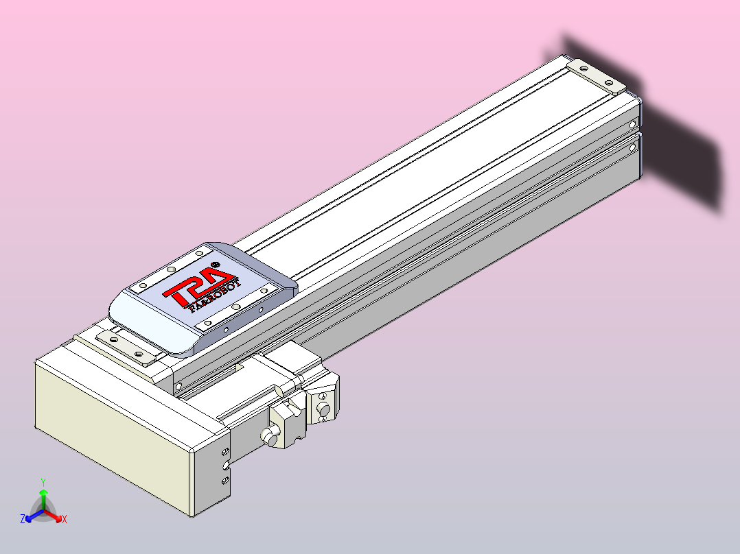 滚珠丝杠直线轴带导轨全封闭TPA-HCR-65S-1610C-L250-MR-C-P10-N3正等轴测图