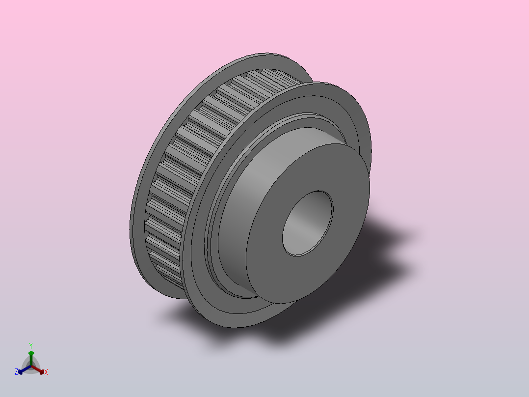 小凸缘型梯形齿同步带轮XL型_SXLDC-34-050-dc16-A正等轴测图