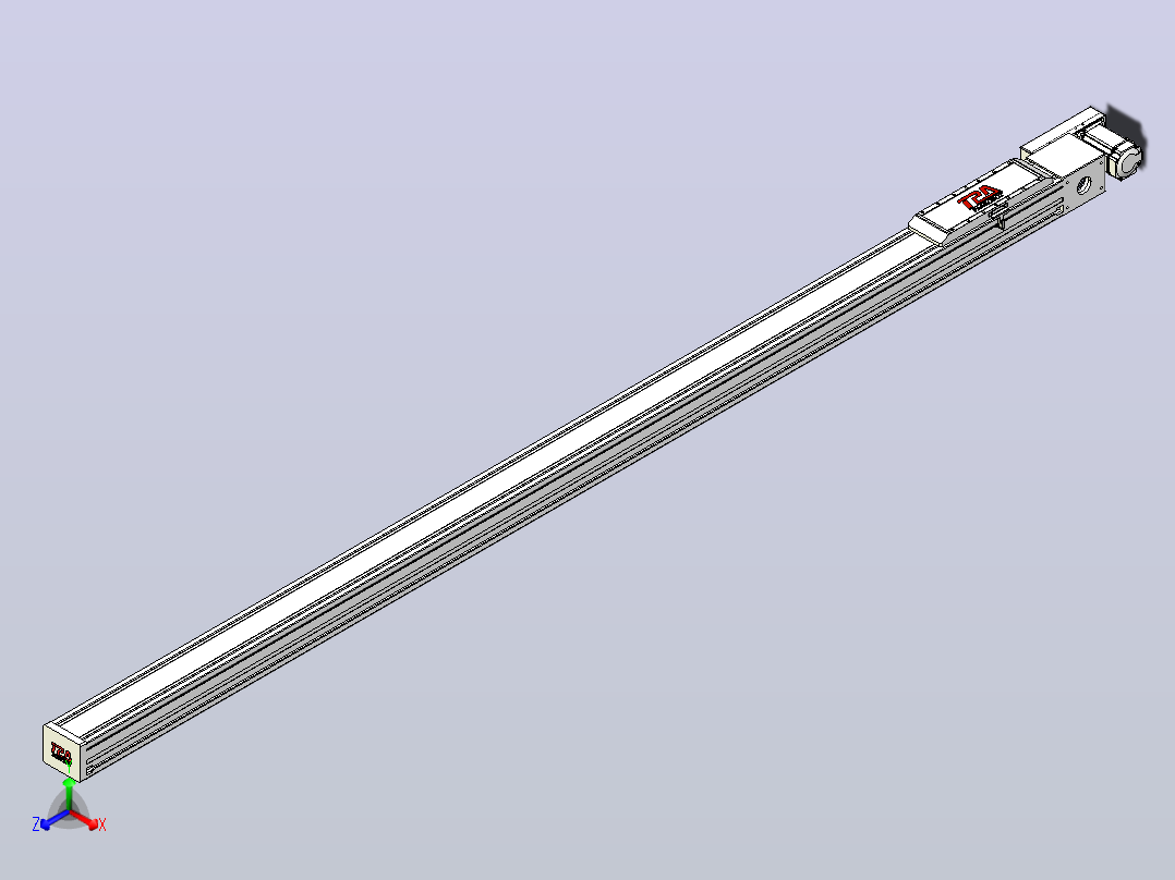伺服电机集成皮带传动直线执行器TPA-OCB-120-224-L2650-MR-P75-N3主视图