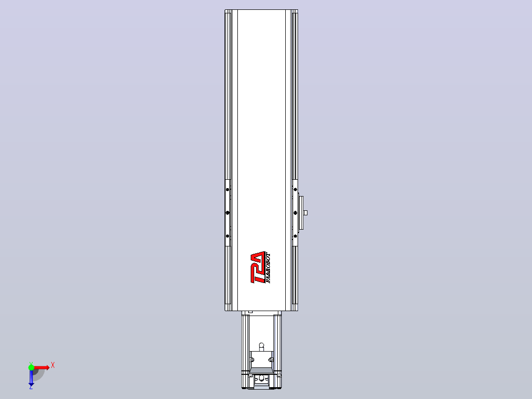 日规模组半封闭丝杆TPA-HNR-110D-1610C-L200-M-Y-P40-N3俯视图