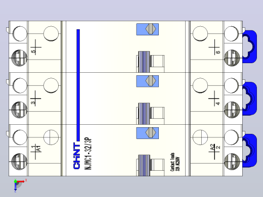 NJMC1-32 3P脉冲继电器三维模型202203俯视缩略图