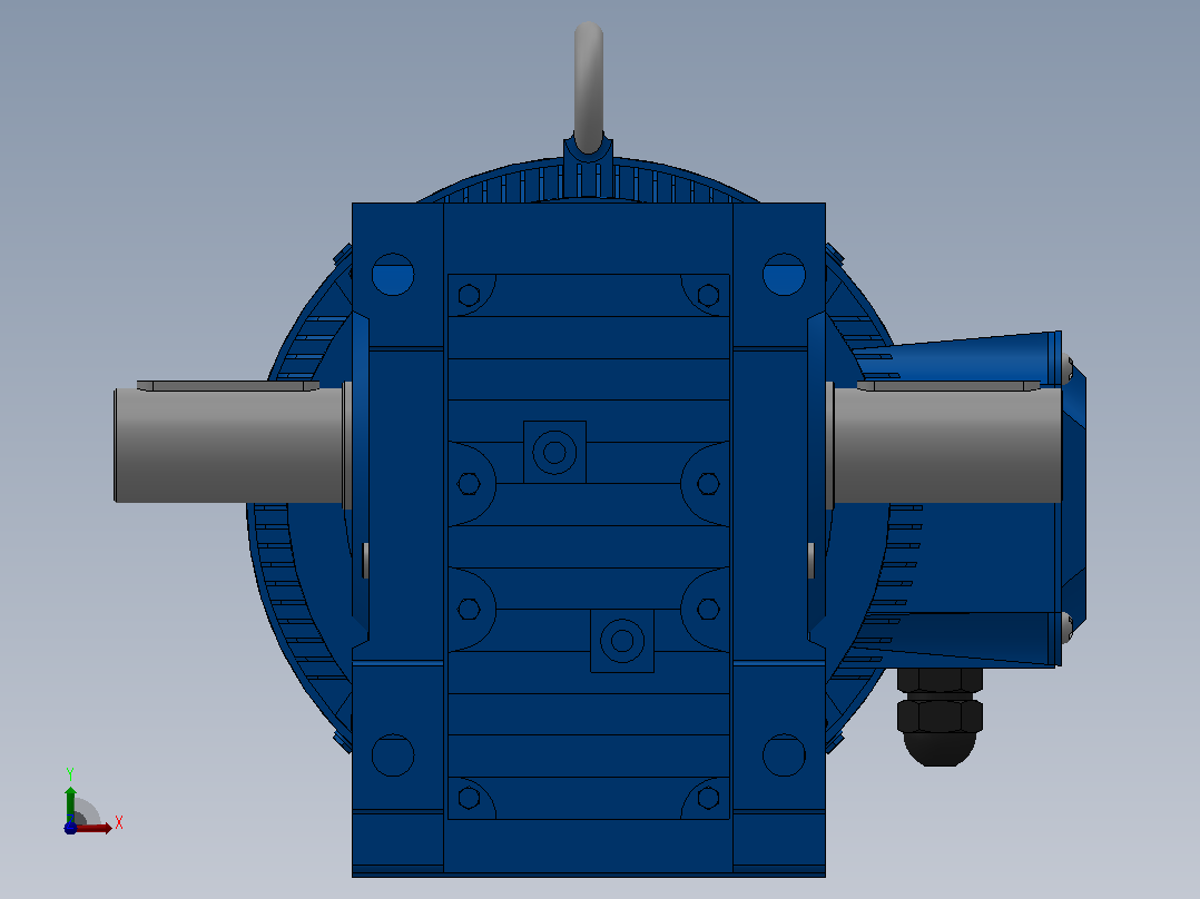 K97底脚轴伸式安装螺旋锥齿轮减速机K97-YV30-4P-11.99-M1-0°-A+B前视图