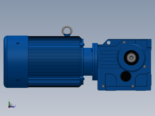 K97底脚轴伸式安装螺旋锥齿轮减速机K97-YV30-4P-11.99-M1-0°-A+B左视缩略图