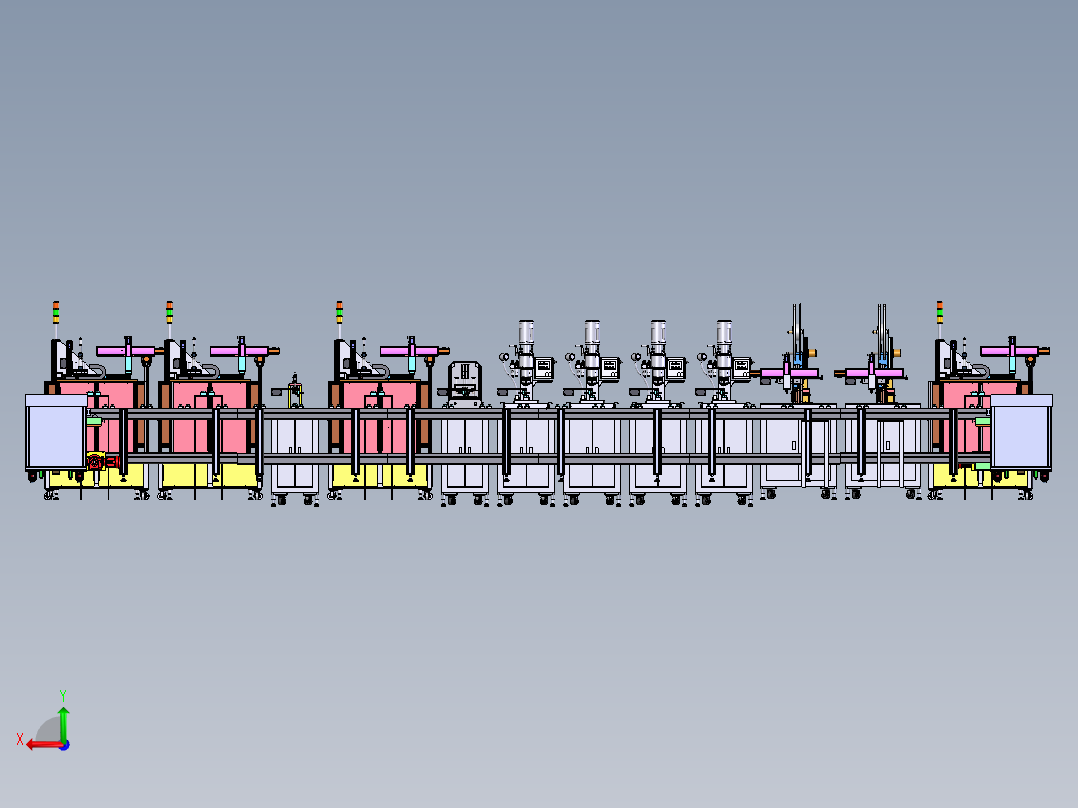 手机充电器自动组装线后视图