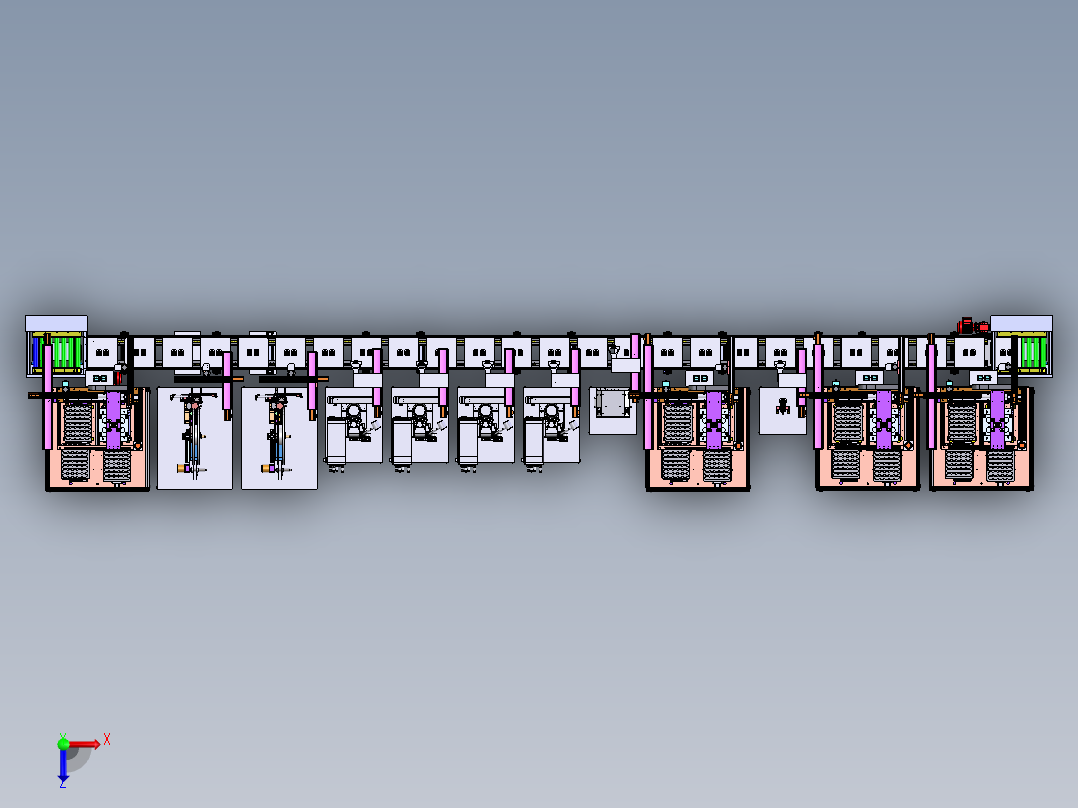 手机充电器自动组装线俯视图