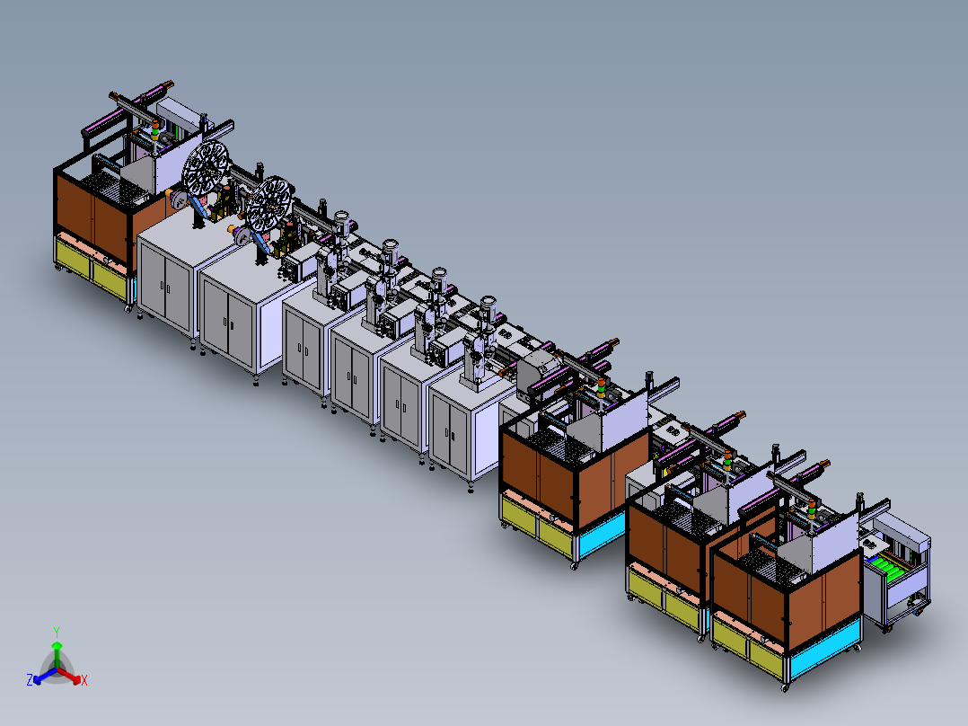 手机充电器自动组装线正等轴测图