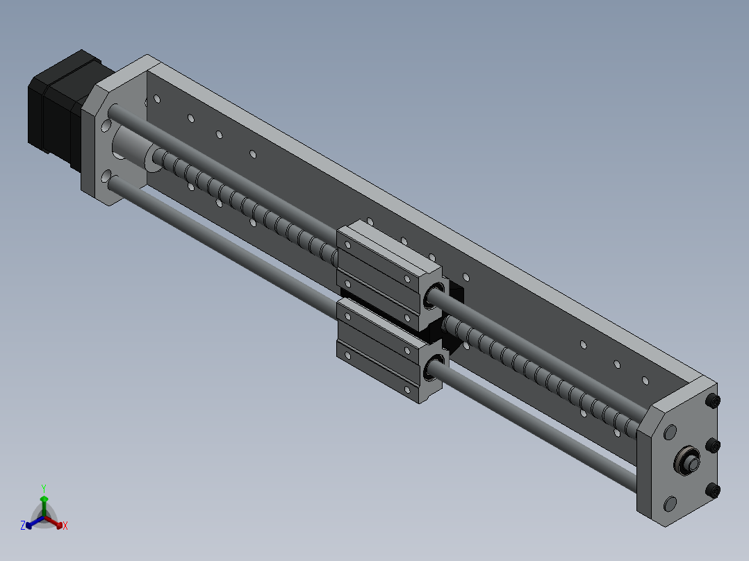 滚珠丝杆 直线模组 机械素材3D图纸自动化设备solidworks模型正等轴测图