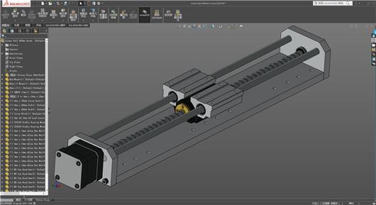 滚珠丝杆 直线模组 机械素材3D图纸自动化设备solidworks模型