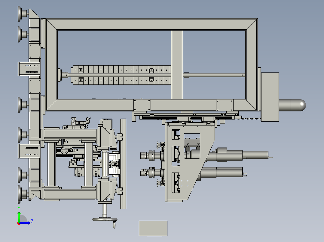 重型移栽压合机（铆合机）3D模型左视图