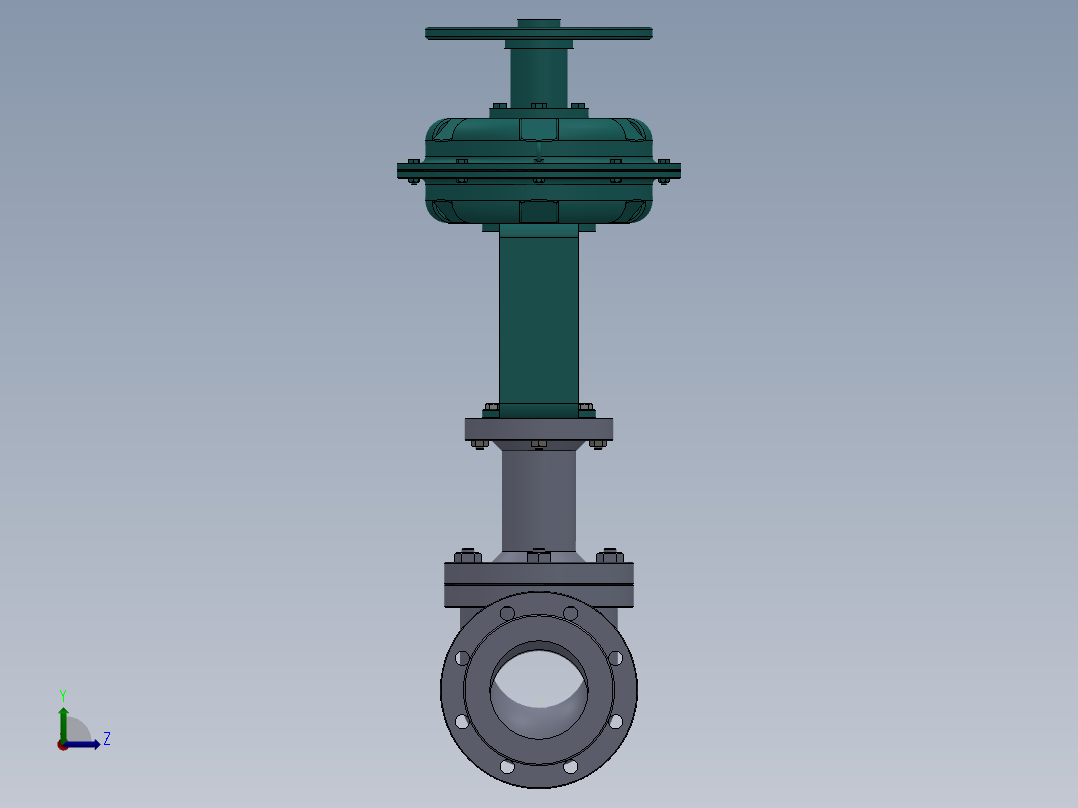 气动调节阀-304 DN25-DN300左视图