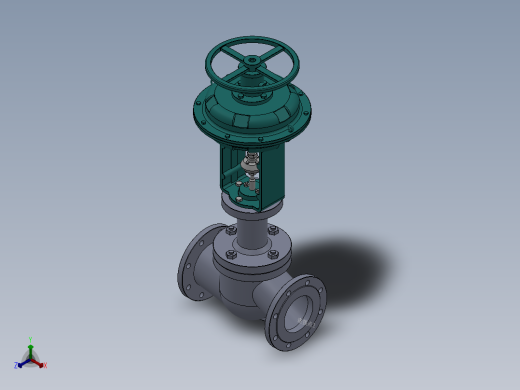 气动调节阀-304 DN25-DN300正等轴测缩略图