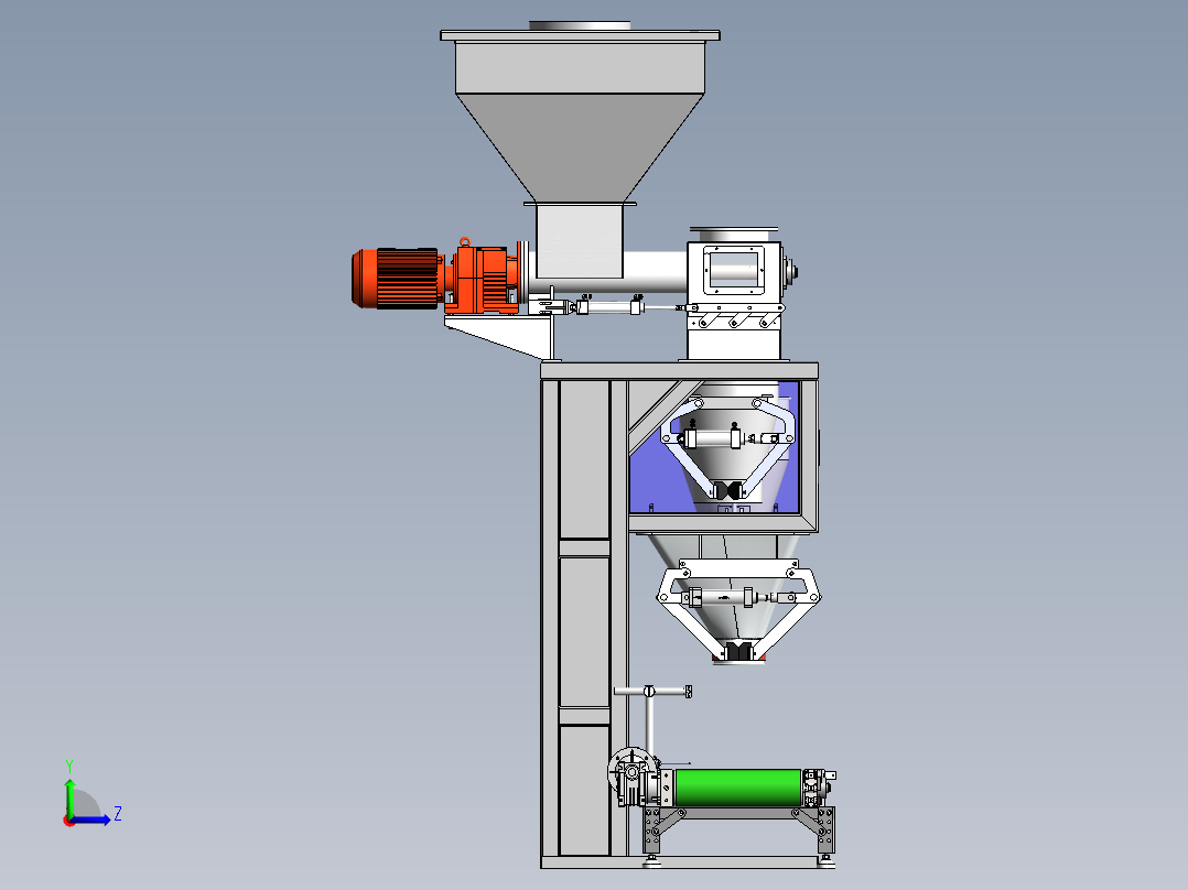 定量包装秤（双体秤）左视图