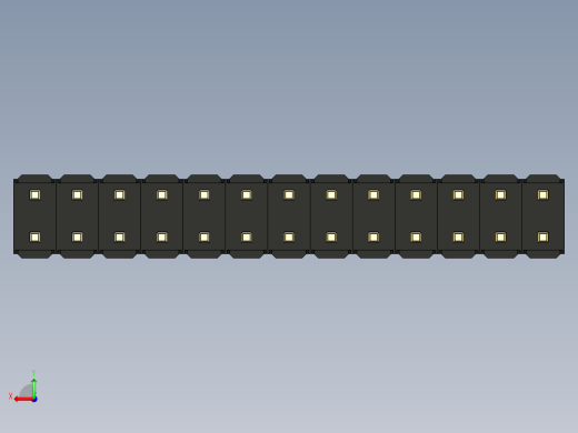 彩色公头100mil（2.54mm）系列-DS1021_black_2x13p_100mil_Type1_rev1.0后视缩略图